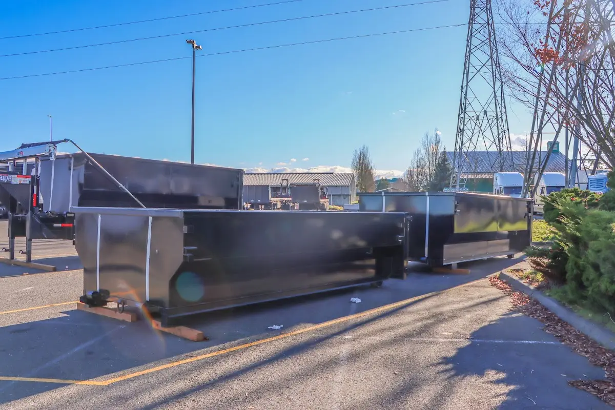 Roll-off dumpster ready for waste disposal at job site for Cleanout Dumpster Rental in North Laurel